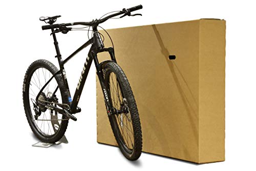 Caja de cartón para bicicleta, embalaje de doble pared para embalar, almacenar y enviar, con asas, incluye envoltorio de burbujas y cinta, 147 x 22 x 90 cm