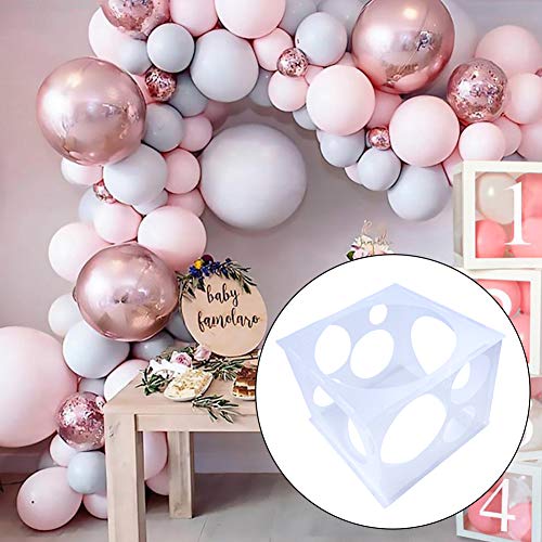 Caja de Cubo de Tamaño de Globo Plástico Plegable de 11 Agujeros Herramienta de Caja de Medición de Globos para Decoraciones de Cumpleaños Boda Fiesta