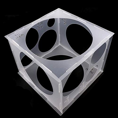 Caja de Cubo de Tamaño de Globo Plástico Plegable de 11 Agujeros Herramienta de Caja de Medición de Globos para Decoraciones de Cumpleaños Boda Fiesta