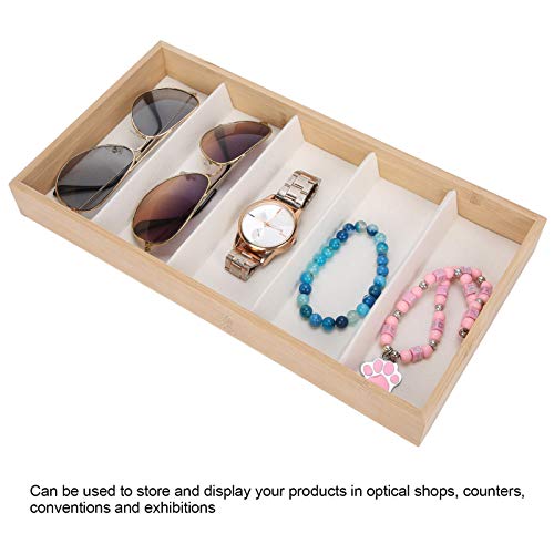 Caja de Gafas, Vitrina de Gafas de Sol, Protección contra Arañazos de Madera para Gafas, Tienda de Joyas para Tiendas de Relojes(blanquecino)