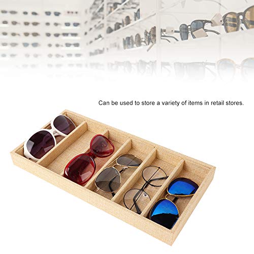 Caja de presentación de Gafas de Sol, Delicada Caja de exhibición de Gafas de Sol de 6 Rejillas Bandeja de Organizador de exhibición de joyería para Tienda Suministros de a