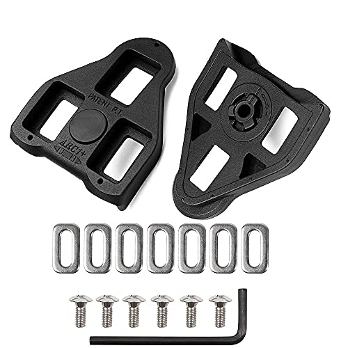 Calas para Pedales Compatibles con Look Delta (9 ° de Libertad Angular) Calas para Bicicletas de Ciclismo (Negro)