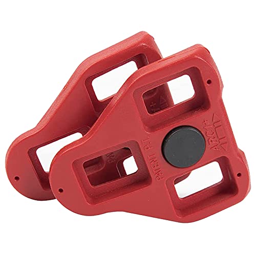 Calas para Pedales Compatibles con Look Delta (9 ° de Libertad Angular) Calas para Bicicletas de Ciclismo (rojo1)