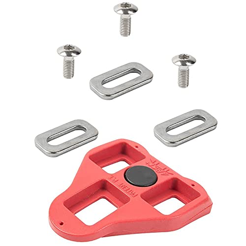 Calas para Pedales Compatibles con Look Delta (9 ° de Libertad Angular) Calas para Bicicletas de Ciclismo (rojo1)