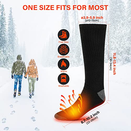 Calcetines Calefactables para Hombres Mujeres,Calcetines Eléctricos Batería Recargable Calcetines con 3 ajustes de Calor Calcetines Térmicos de Invierno para Camping,Pesca,Ciclismo, Esquí,Tamaño Libr