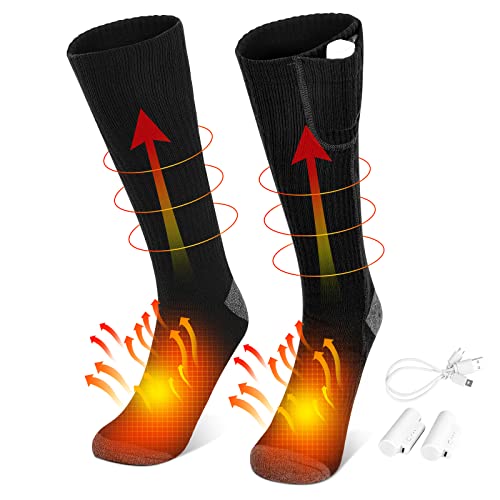 Calcetines calefactables eléctricos de 4000 mAh, calcetines con batería  para hombres y mujeres, recargable, deportes al aire libre, escalada