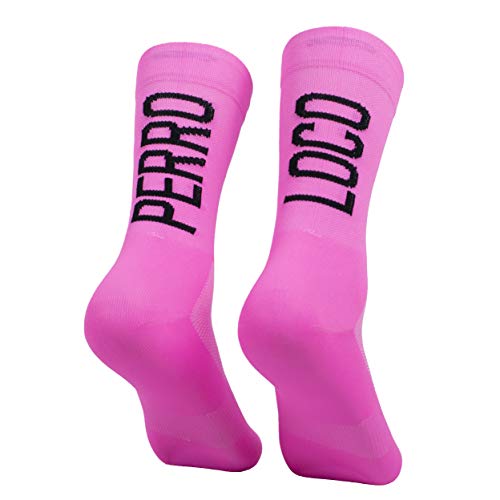 Calcetines Ciclismo Ultra Finos Compresivos Verano Transpirables Antibacterianos Compresión. Diseñados en Murcia. Fabricados en España. Ultralight. (Rosa, 43-45)