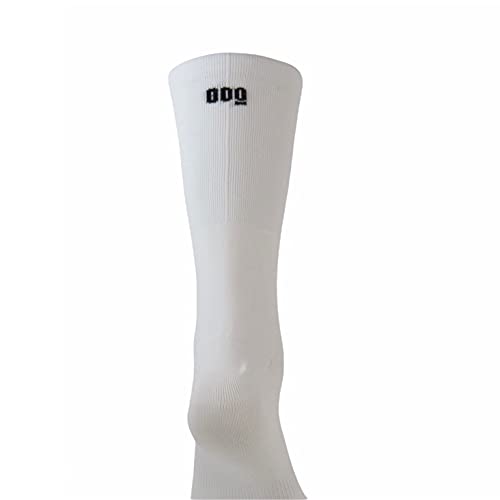 Calcetines de Ciclismo Altos Unisex Classy White Blancos, Transpirables, Ciclismo en Ruta, Ciclismo de Montaña, Spinning, Calcetines Ciclismo Caña Alta (37-39)