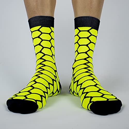 Calcetines de Ciclismo compresivos con Refuerzo en prepuntera. Edición Limitada. (Ride OR Die Amarillo, 37-39)