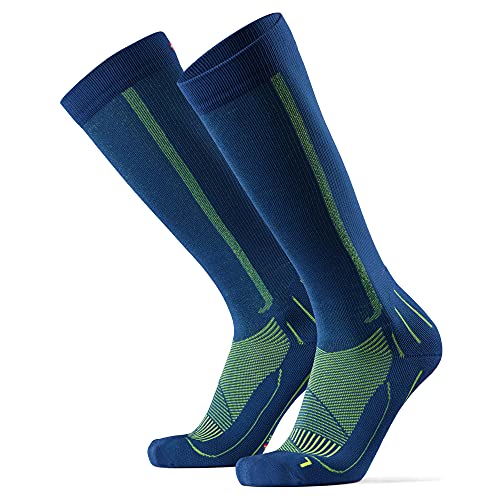 Calcetines de Compresión 1 par (Azul/Amarillo neón, EU 39-42)