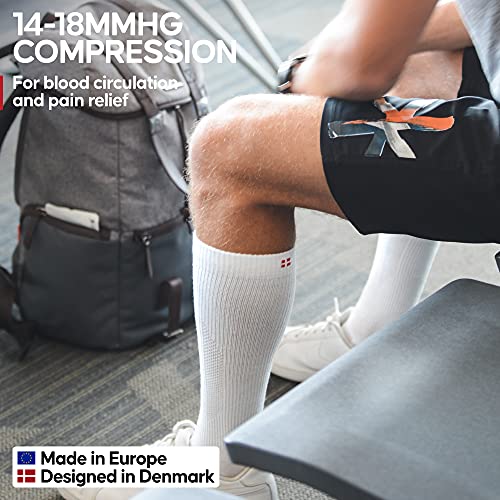 Calcetines de Compresión de Algodón Orgánico, para Mujer y Hombre, para Deporte, Running, Varices, Recuperación, Embarazo, Circulación Sanguínea, Vuelos, Trombosis, Enfermeras, Médicos, 1 y 3 Pares (Negro, EU 39-42)
