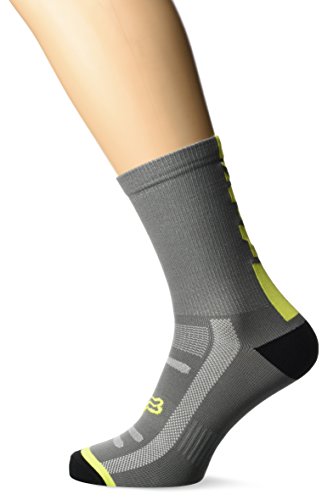 Calcetines Fox Logo Trail Gris-Amarillo Fluor - Talla: S/M (39-42)