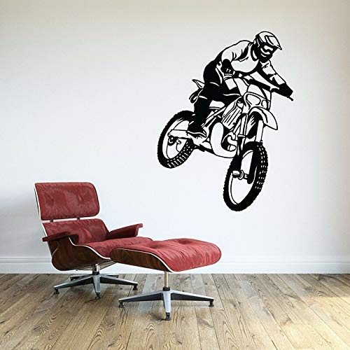 Calcomanías de pared de motocross, puertas y ventanas de bicicleta de tierra, pegatinas de vinilo, dormitorio de niños, decoración interior, carreras de motos, deportes, papel tapiz de arte