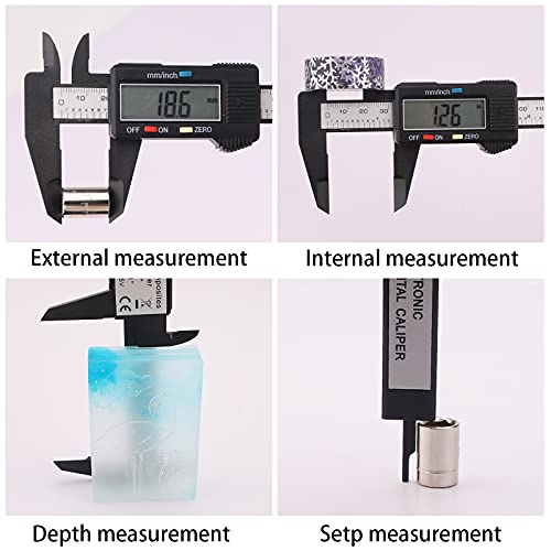 Calibrador Vernier Digital,Pie de Rey Digital Profesional 150mm/6 Pulgadas Micrómetro Electrónico con Pantalla LCD Grande,Medición de Calibre para Diámetro Interior,Exterior,Profundidad y Escalera