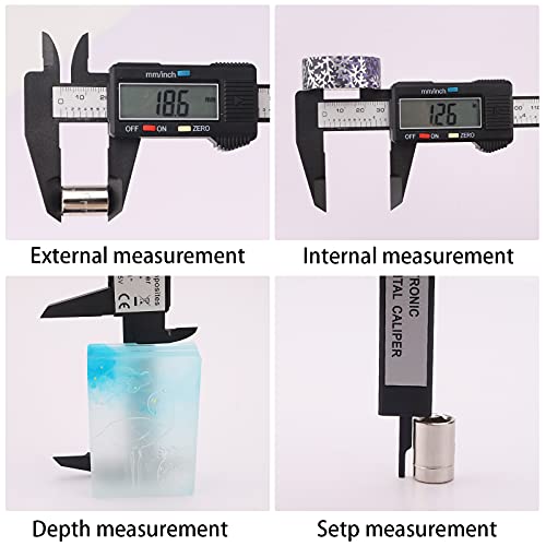 Calibrador Vernier Digital,Pie de Rey Digital Profesional 150mm/6 Pulgadas Micrómetro Electrónico con Pantalla LCD Grande,Medición de Calibre para Diámetro Interior,Exterior,Profundidad y Escalera