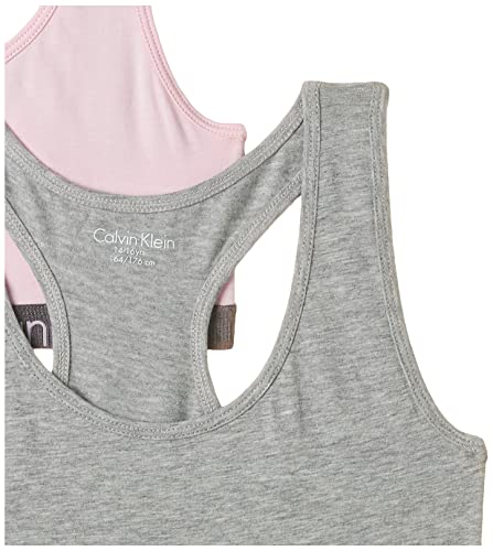 Calvin Klein 2PK Bralette, Ropa Interior para Niñas, Gris (Grey Htr/Unique 901), 146