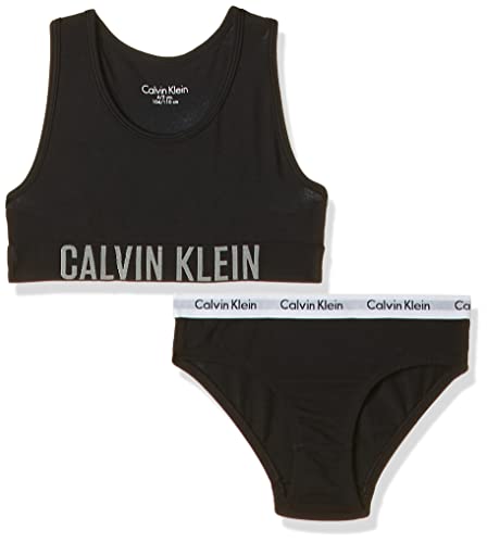 Calvin Klein 2Pk Bralette Sujetadores, 1 Grey Heather/1 Black 029, 12-14 Años (Pack de 2) para Niñas