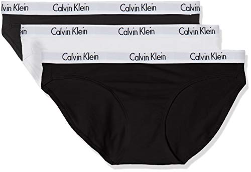 Calvin Klein Bikini 3Pk Braguitas, Black/White/Black Wzb, M (Pack de 3) para Mujer