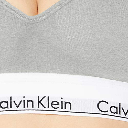 Calvin Klein Bralette – Modern Cotton Sujetador Deportivo, Gris (Grey Heather 020), XS (79-84 cm) para Mujer