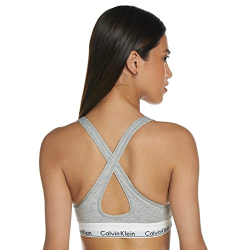 Calvin Klein Bralette – Modern Cotton Sujetador Deportivo, Gris (Grey Heather 020), XS (79-84 cm) para Mujer