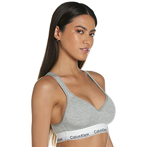 Calvin Klein Bralette – Modern Cotton Sujetador Deportivo, Gris (Grey Heather 020), XS (79-84 cm) para Mujer