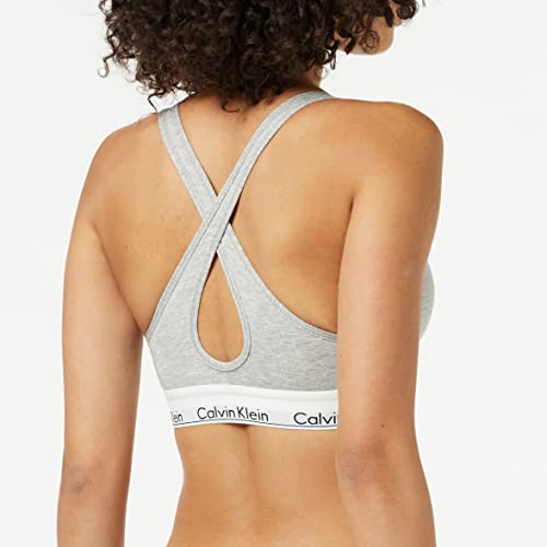 Calvin Klein Bralette – Modern Cotton Sujetador Deportivo, Gris (Grey Heather 020), XS (79-84 cm) para Mujer