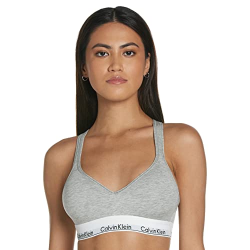 Calvin Klein Bralette – Modern Cotton Sujetador Deportivo, Gris (Grey Heather 020), XS (79-84 cm) para Mujer