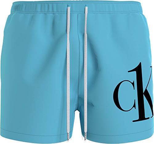 Calvin Klein Cordón Corto Baador para Hombre, Tanager Turquoise, XL