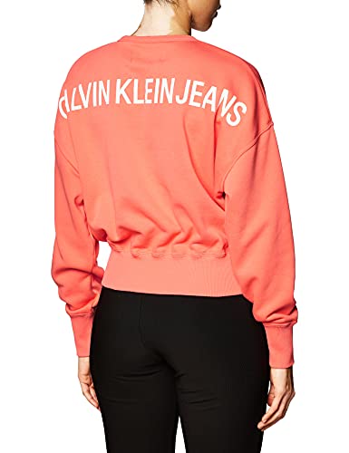 Calvin Klein Institutional Back Logo Cn Suéter, Island Punch, XS para Mujer