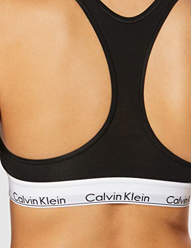 Calvin Klein Modern Cotton Unlined Bralette Sujetador Deportivo, Negro (Black 001), S para Mujer