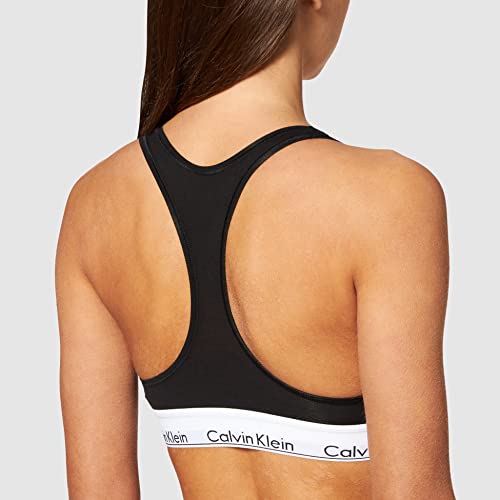 Calvin Klein Modern Cotton Unlined Bralette Sujetador Deportivo, Negro (Black 001), S para Mujer