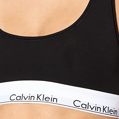 Calvin Klein Modern Cotton Unlined Bralette Sujetador Deportivo, Negro (Black 001), S para Mujer