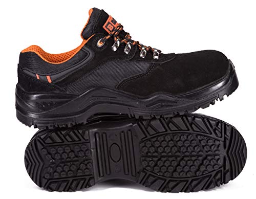 Calzado Deportivo de Seguridad S1P SRC con Puntera Ultraligera de conglomerado Zapatos de Trabajo al Tobillo de Senderismo con Suelas centrales de Kevlar 1557 Black Hammer Black Hammer (42 EU)