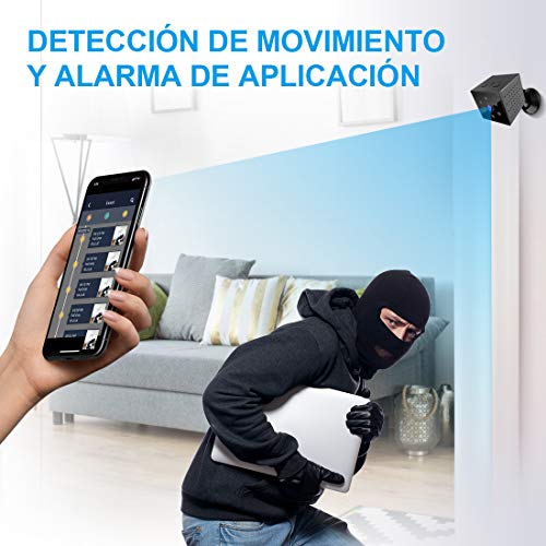 Camara Espia 4K HD Mini WiFi Oculta Cámara Espía para Ver En El Movil, Interior Micro Cámaras De Vigilancia Larga Duracion Spy CAM con IR Visión Nocturna Detección De Movimiento