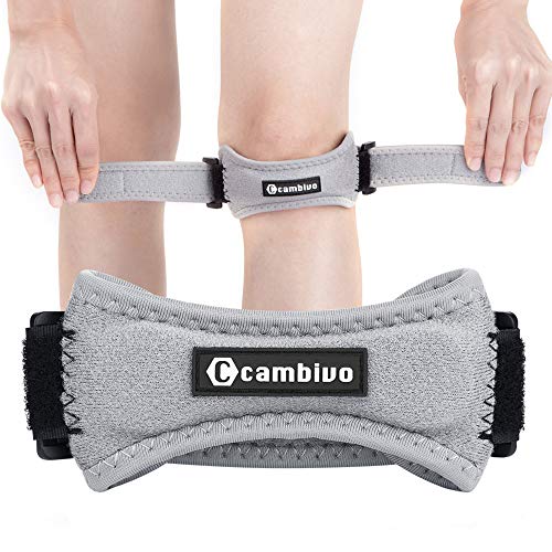 CAMBIVO 2 x Rodillera Adjustable, Cinta Rotuliana, Rodilleras Protector con Correa, Banda de Soporte para Rótula Correr, Running, Voleibol, Béisbol