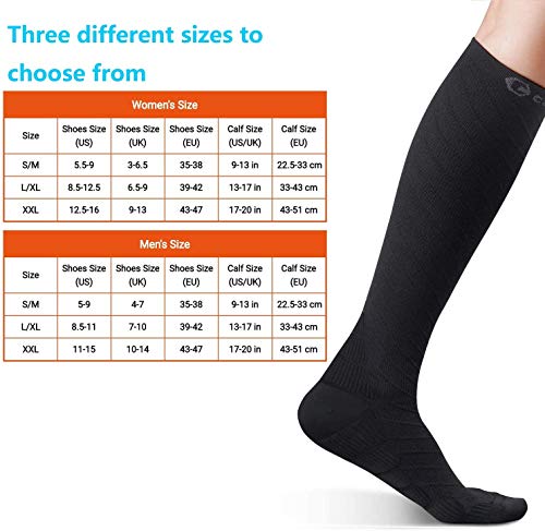 CAMBIVO 3 Pares Medias de Compresion Mujer y Hombre, Calcetines Compresivos Enfermera, Calcetines de Compresion para Running, Deporte, Ciclismo, Futbol, Volar