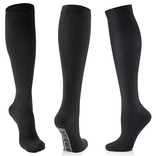 CAMBIVO 3 Pares Medias de Compresion Mujer y Hombre, Calcetines Compresivos Enfermera, Calcetines de Compresion para Running, Deporte, Ciclismo, Futbol, Volar