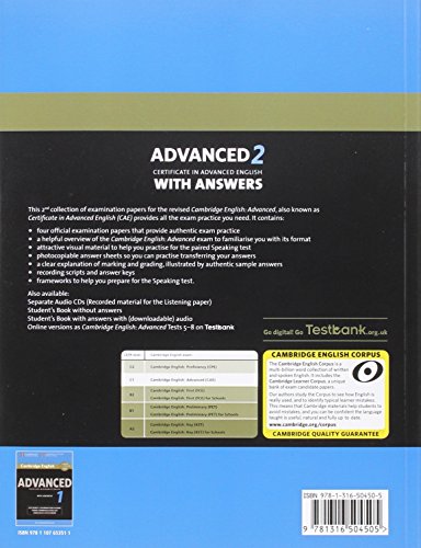 Cambridge English Advanced 2 Student's Book with answers: Authentic Examination Papers: Vol. 2 (CAE Practice Tests)