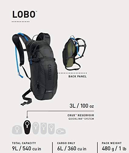 CamelBak 1118001000 Lobo- Mochila de hidratación, 3 litros, Negro (Black)