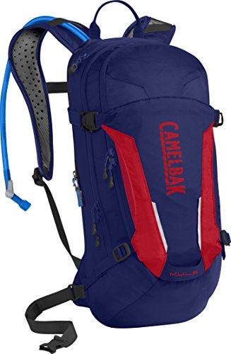 CAMELBAK Mule Mochila de Hidratación, Hombre, Azul (Pitch Blue) / Rojo (Racing Red), Talla Única