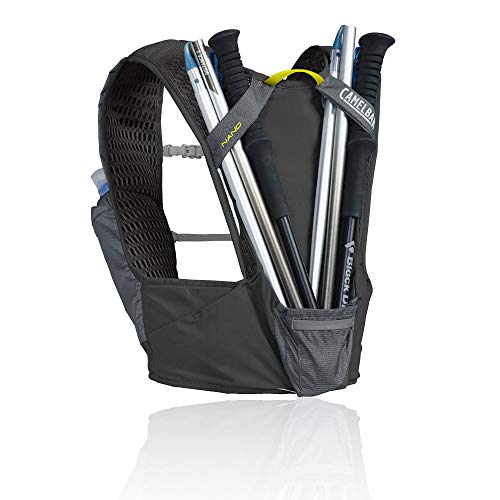 CamelBak Nano Vest 1½ l + 2 Quick Stow Flask (S,M,L) Run HIDRATACIÓN, Adultos Unisex, L Graphite/Sulphur Spring, 34oz