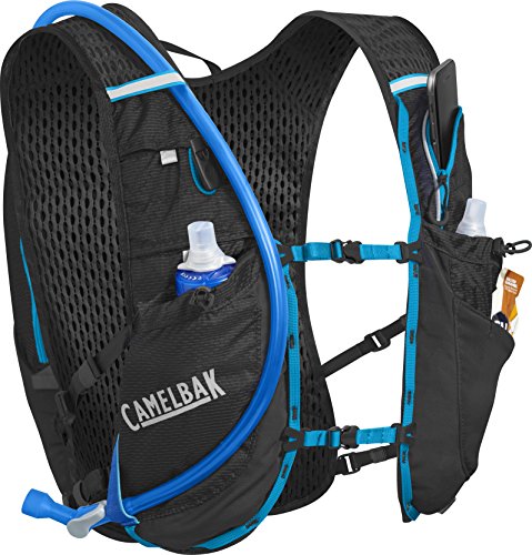 CAMELBAK Ultra 10 Mochila de Hidratación, Hombre, Negro/Azul (Atomic Blue), Talla Única