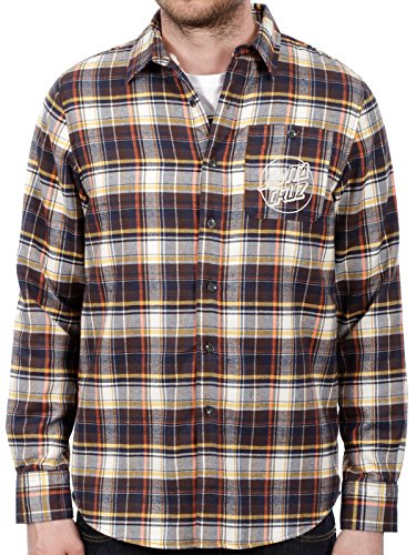 Camisa De Manga Larga Santa Cruz Fielder Sherpa Lined Marron Check (S , Marron)