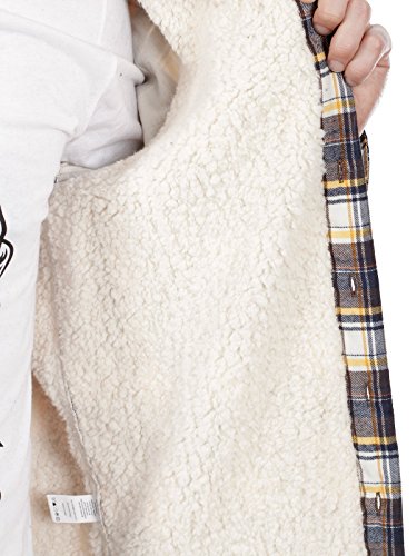 Camisa De Manga Larga Santa Cruz Fielder Sherpa Lined Marron Check (S , Marron)