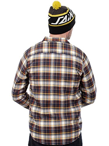 Camisa De Manga Larga Santa Cruz Fielder Sherpa Lined Marron Check (S , Marron)