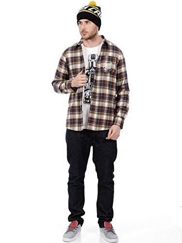 Camisa De Manga Larga Santa Cruz Fielder Sherpa Lined Marron Check (S , Marron)