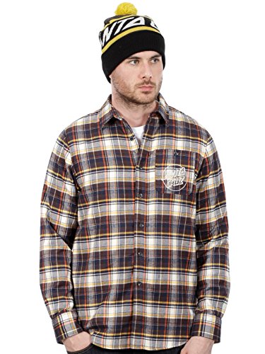 Camisa De Manga Larga Santa Cruz Fielder Sherpa Lined Marron Check (S , Marron)