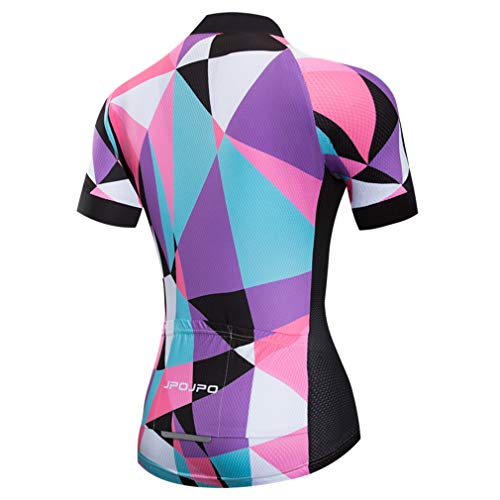 Camiseta de ciclismo de verano para mujer de bicicleta de carretera MTB Bike Jersey Top, Cubo Multi, Small