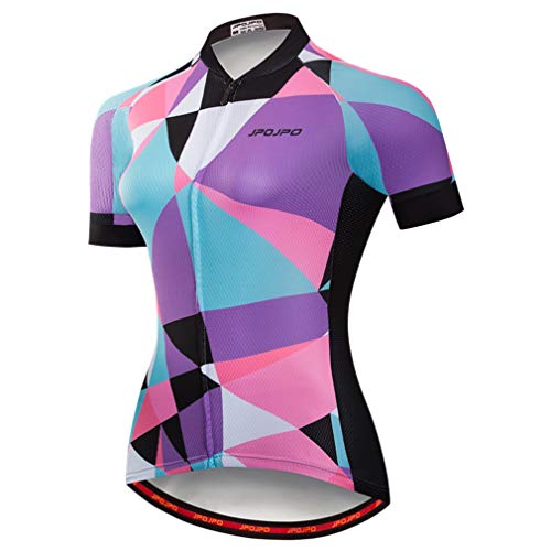Camiseta de ciclismo de verano para mujer de bicicleta de carretera MTB Bike Jersey Top, Cubo Multi, Small