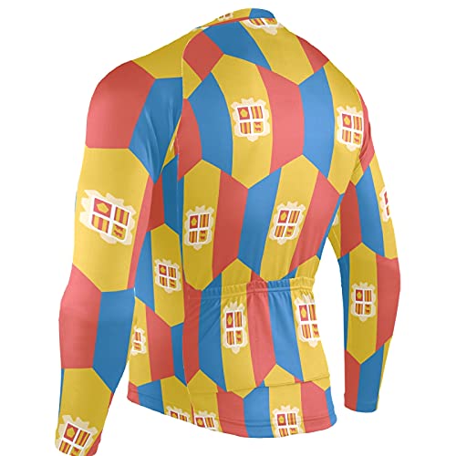 Camiseta de manga larga con cremallera completa para hombre, diseño de bandera de Andorra